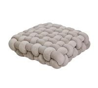Knot Ball Pillow with Soft Velvet Short Plush Sensory Cushion Pillows Round Home Decoration Throw Knotted Handmade Cuddle Boucle Square for Sofa Bed Office Room Reading (Light gray,15*15*5in)