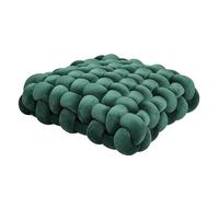 Knot Ball Pillow with Soft Velvet Short Plush Sensory Cushion Pillows Round Home Decoration Throw Knotted Handmade Cuddle Boucle Square for Sofa Bed Office Room Reading (Dark green,12*13*5in)