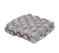 Knot Ball Pillow with Soft Velvet Short Plush Sensory Cushion Pillows Round Home Decoration Throw Knotted Handmade Cuddle Boucle Square for Sofa Bed Office Room Reading (Dark gray,12*13*5in)