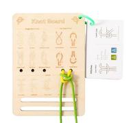 Knot Board - Smooth Wood Interaction Tablet, Earth Tone Finish, Lacing Model Training Resource, Dexterity Development Discovery Toy, Pen Engagement Device