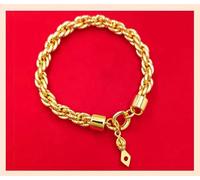 Knot chain 24K THAI BAHT YELLOW GOLD GP NECKLACE Bracelet