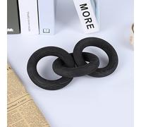 Knot & Co. Small 3-Link Wood Chain Link Coffee Table Decor, Hand Carved Modern Boho Decorative Wood Knot for Farmhouse Living Room Shelf