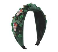 Knot Day Of The Dead Wide Headband Color Matching Pearl Rhinestone Embellished Yoga Sports Brim