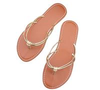 Knot Detail Thin Strap Women Flip Flops Thong Sandals Casual Summer Slides Soft Cushioned Lightweight Breathable Non Skid Slip On Shoes for Indoor Outdoor Daily Wear Beach Pool Travel