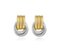 Knot Gold Earrings for Women, Hypoallergenic Statement Chunky Gold Earrings Lightweight Chunky Jewelry for Women, One Size, Brass, No Gemstone