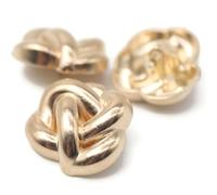 Knot Gold Metal Shank Buttons - 12 Pcs - 4 Size Options - Knot Irregular Metal Shank Buttons for Men Women Blazer Coat Uniform Shirt Suit and Jacket Sewing Craft DIY EM0401