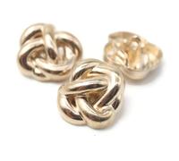 Knot Gold Metal Shank Buttons - 12 Pcs - 4 Size Options - Knot Irregular Metal Shank Buttons for Men Women Blazer Coat Uniform Shirt Suit and Jacket Sewing Craft DIY EM0402