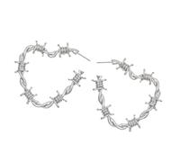 Knot Twist Thorn Heart Studs Earrings, Exaggerated Vintage Korean Alloy Earrings for Women Women ' s Statement Jewelry