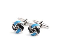 Knot Twisted Cufflinks for Men Blue and Black