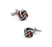Knot Twisted Cufflinks for Men Red and Black