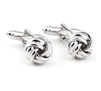 Knot Twisted Cufflinks Men's Cufflinks,Fashion Shirt Alloy Accessories Cufflinks, Men's Metal Cufflink Gift (1 Pair, Silver)