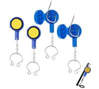 Knot Tying Tool Set with Hook Covers, 4 Pack Accessories for Sea, Carp & Fly, Fits 4/0-#28, Safe Hook Guard, Braid-to-Leader Knot Helper, Transport Fully Rigged Rods, Blue, Compact 2.5×4 cm size