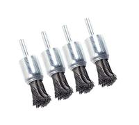 Knot Wire End Brushes for Die Grinders and Drills, 4 Piece | Steel bristle build, heavy-duty rust removal, narrow hole access, cleans welds and scale