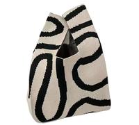 Knot Wrist Bag Fashion Handmade Knit Handbags Women Mini Knot Wrist Bag Casual Tote Bag Reusable Shopping Bags For Parties(Color-7)