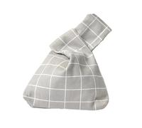 Knot Wrist Bag Wind Simple Knot Wrist Bag Coin Purse Mobile Phone Key Small Bag Grid Gilding Broken Flowers Handmade Square Bag(Color-13)