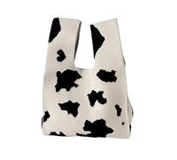 Knot Wrist Bag Women Mini Knot Wrist Bag Handmade Casual Knit Handbag Color Plaid Tote Bag Student Reusable Shopping Bags For Parties(Cloor-01)