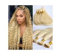 Knotless #613 Blonde Human Hair Bulk for Braiding No Weft Silky Straight Remy Extensions for twists(26 26 inches)