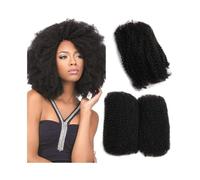Knotless Afro Kinkys Bulk Human Hair, 50G/Pack Curly Peruvian for Locs/Mini Twists/Braids/Repair for twists(18inches)