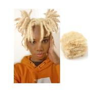 Knotless Afro Kinkys Bulk Human Hair for Dreadlocks Extensions Repair Locs Braiding Twist #613 Blonde Color for twists(6inches)