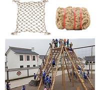 Knotless Polyester Climbing Cargo Net, Durable 7x20ft Safety Net for Treehouse, Playground, Outdoor Sports, Railing Protection
