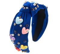 Knots Headbands For Woman Wide Brims With Resin Heart Pearl Embellished Girl Makeup Shopping