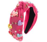 Knots Headbands For Woman Wide Brims With Resin Heart Pearl Embellished Girl Makeup Shopping