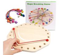 Knots Puzzle Game - 8.78 Inches Twisted Rope Puzzle Game | Interactive Strategic Knot Untying Toy, Board Púzzle Games For Family Gathering, Birthday For Kids 3+ (Wooden)