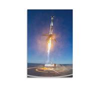 KNOTSS SpaceX Falcon 9 In The Sky Poster Decorative Painting Canvas Wall Posters And Art Picture Print Modern Family Bedroom Decor Posters 12x18inch(30x45cm)