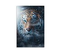 KNOTSS Tiger Animal Poster in The Snow Poster Decorative Painting Canvas Wall Posters And Art Picture Print Modern Family Bedroom Decor Posters 12x18inch(30x45cm)