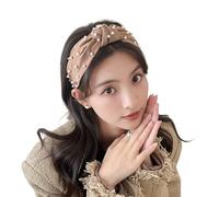 Knotted Head Band Embellished Jewels Headbands White Pearl Hair Bands 26708