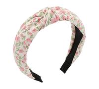 Knotted Headband | Non Slip Fabric Flower Printed Knotted Headwear | Spring Women Headbands - for Workout Yoga Shower Makeup Party Casual Gym Holiday Birthday