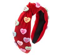 Knotted Headband Valentine's Day - 13 x 15 cm Spa Hair Band Women's Love Heart Hair Wrap, Comfortable Soft Fabric Headband, Fashion Face Care Hair Fixation, Ideal for Birthday, , Dance
