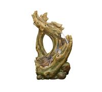 Tranquillity Water Features Knotted Willow Falls with Lights Wood Effect Water Feature - Mains