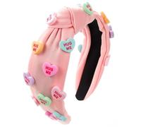 Knotting Wide Brim Headbands For Woman Valentines Day Hairband With Resin Heart Decor Multipurpose Hairband For Girls Knitted Headband Women Thin Knitted Headband Women
