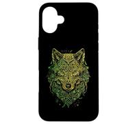 Knotwork Gold Green Ornate Irish Nordic Wolf art Case for iPhone 16 Plus