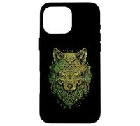 Knotwork Gold Green Ornate Irish Nordic Wolf art Case for iPhone 16 Pro Max