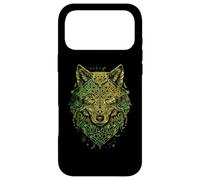 Knotwork Gold Green Ornate Irish Nordic Wolf art Case for iPhone 17 Pro Max
