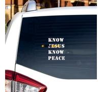 Know Jesus Know Peace Alive Christ Christian God Sticker Decal Vinyl - 2 Pack White 12.7cm - for Car Boat Laptop Cup No Background Die-Cut