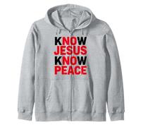 Know Jesus Know Peace Religion Gods Church Christian Zip Hoodie