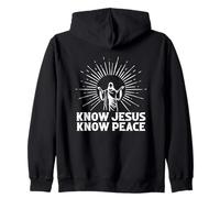 Know Jesus Know Peace Spiritual Faith Zip Hoodie