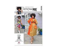 Know ME ME2020 Misses' and Women's Wrap Dress with Belt by Keechii B Style W3 (30W-32W-34W-36W-38W)