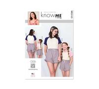 Know Me Sewing Pattern ME2123A Girls' and Misses' T-Shirt and Shorts by Holly Darling A (S - L/XS - XL)