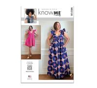 Know Me Sewing Pattern ME2126A Misses' Dress in Two Lengths by Keechii B Style A (S-M-L-XL-XXL)