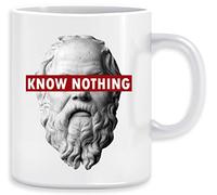 Know Nothing Socrates Humor Funny Slogan Philosophy Censored Ceramic Mug Cup
