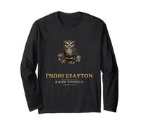 Know Thyself Gnothi Seauton Greek Philosophy Owl Long Sleeve T-Shirt