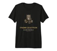 Know Thyself Gnothi Seauton Greek Philosophy Owl Premium T-Shirt