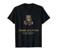 Know Thyself Gnothi Seauton Greek Philosophy Owl T-Shirt