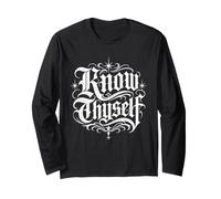 Know Thyself Gothic Tattoo Typography Graphic Long Sleeve T-Shirt