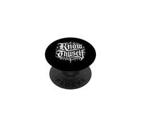 Know Thyself Gothic Tattoo Typography Graphic PopSockets Adhesive PopGrip