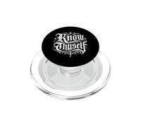 Know Thyself Gothic Tattoo Typography Graphic PopSockets PopGrip for MagSafe